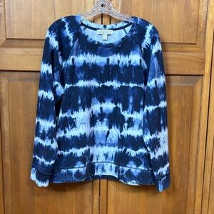 Michael Kors Navy & White Tie-Dye Pullover Sweatshirt
